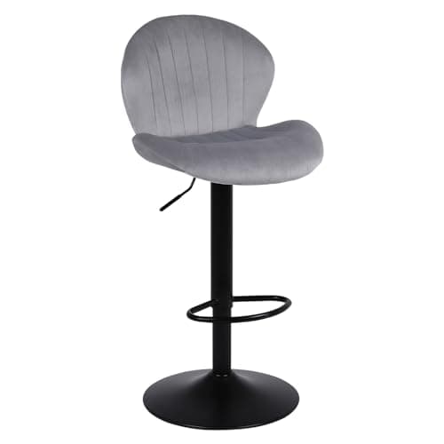 4 Modern Velvet Swivel Barstools for Kitchen Island, Height Adjustable, Black