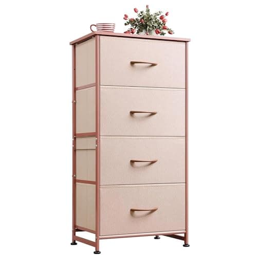 WLIVE 4-Drawer Fabric Dresser - Sturdy Organizer for Bedroom, Hallway, Entryway, and Closets, Dark Grey
