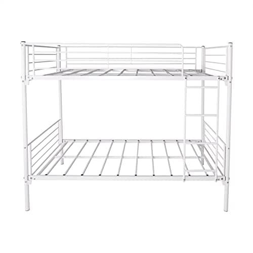 Heavy Duty Metal Twin Over Twin Bunk Bed, Black, 78.74L x 41.73W x 63H