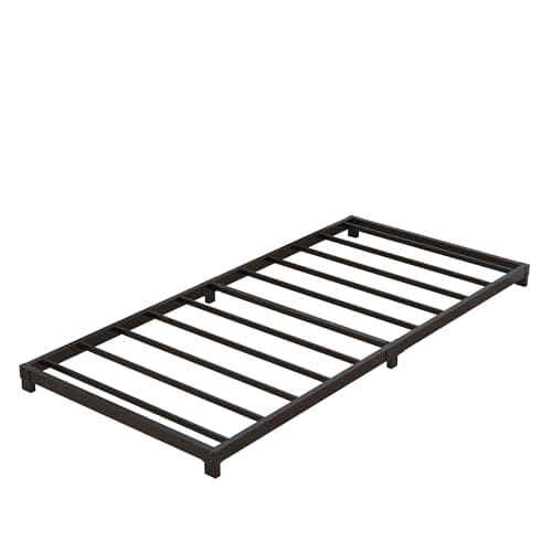 Black Heavy Duty Twin Bed Frame, No Box Spring Needed, Low Profile, Easy Assembly