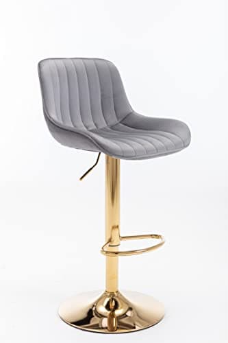 Adjustable Swivel Bar Stools Set of 2 with Back and Footrest, Navy Color
