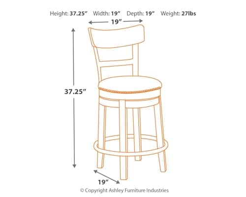 Signature Design by Ashley Light Brown Modern Farmhouse Swivel Barstool 24.25" Counter Height
