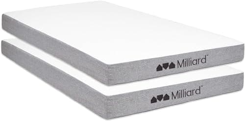 Milliard 5" Twin Mattress for Daybed or Foldable Bed - Washable Cover - (2 Pack)