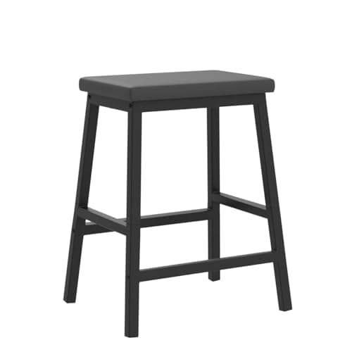 HOOBRO Black 24" PU Leather Bar Stool Set BB01MD01