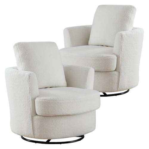 31.9" Swivel Chenille Chair, Light Blue, Modern Living Room