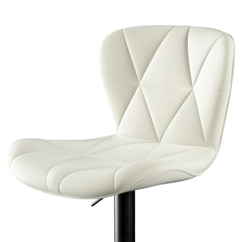Green Faux Leather Bar Stools Set, Adjustable Swivel Kitchen Chairs