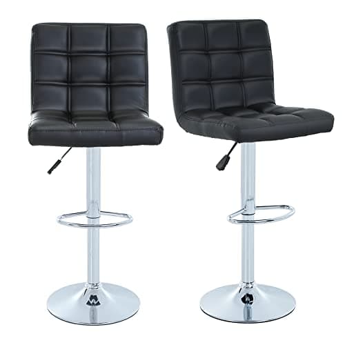 BestOffice Modern Swivel Bar Stool Set of 2 Adjustable Height Kitchen Chairs