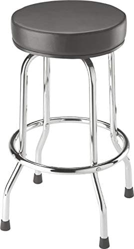 BIG RED Torin Swivel Bar Stool - Chrome Legs, Black, 28.74" Tall