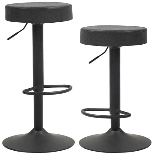 Finnhomy Counter Height Swivel Bar Stool Set with Footrest & Backless