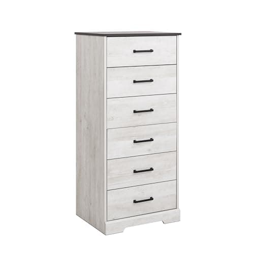 Astrid Tall Black Dresser: 6-Drawer Chest for Bedroom