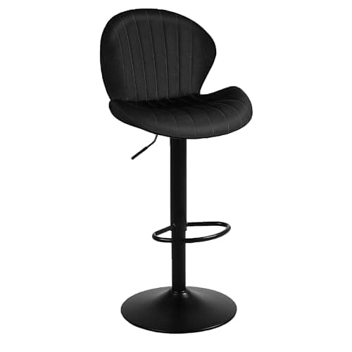 4 Modern Velvet Swivel Barstools for Kitchen Island, Height Adjustable, Black