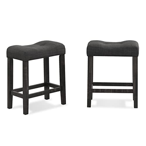 Roundhill Furniture Sora Tufted Counter Height Stools, Set of 2, Taupe