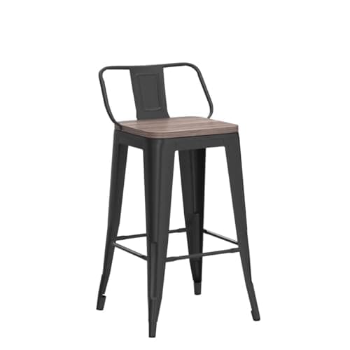 Andeworld 24 Inch Black Swivel Bar Stool Set of 4 Industrial Metal