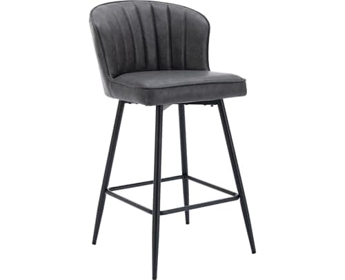 EALSON Green Counter Height Bar Stools Set of 2 Modern Leather Backbar Chairs