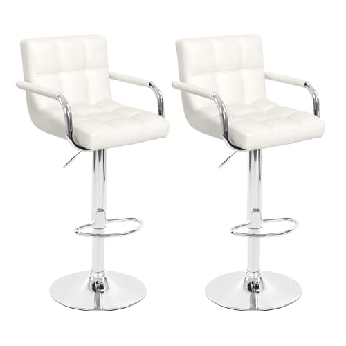Set of 4 Modern PU Leather Bar Stools for Kitchen/Island, Black