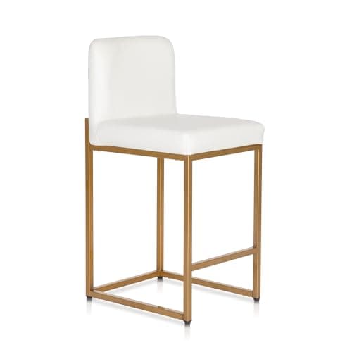 Sophia & William Light Grey PU Bar Stools Set of 4, Modern Counter Height
