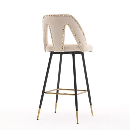 Velvet Upholstered Counter Height Bar Stools Set of 2