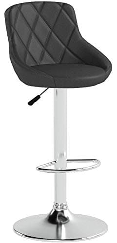 BestOffice Counter Height Bar Stool Set with Swivel PU Leather Back