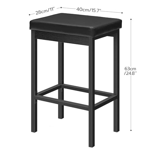 HOOBRO 24.8-Inch Black Bar Stool Set, Kitchen & Dining Room BB21BY01