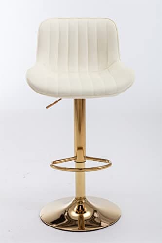 Swivel Adjustable Barstools Set of 2 with Back and Footrest