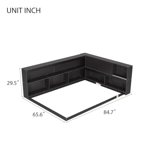 Full Size Daybed with L-Shaped Bookcases and Sliding Doors