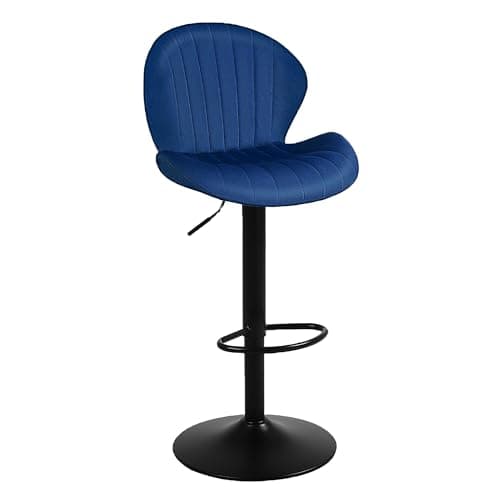 4 Modern Velvet Swivel Barstools for Kitchen Island, Height Adjustable, Black