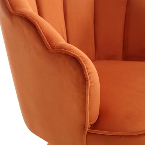Modern Velvet Swivel Barrel Chair for Living Room, Bedroom, Hotel in Orange