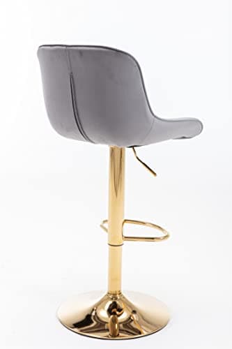 Adjustable Swivel Bar Stools Set of 2 with Back and Footrest, Navy Color