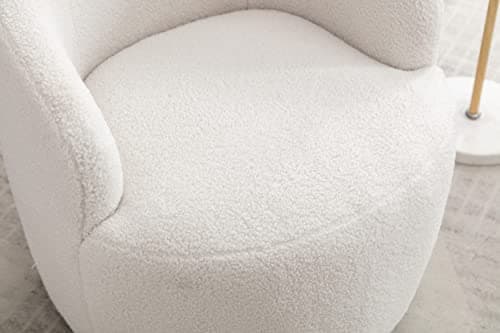 Modern Teddy Fabric Swivel Accent Chair for Nursery, Bedroom, Living Room, Hotel, and Office