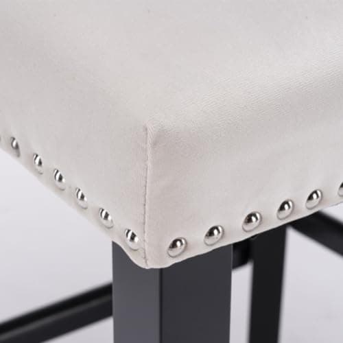Velvet Upholstered Bar Stools Set of 4 with Wooden Legs and Wing-Back Design