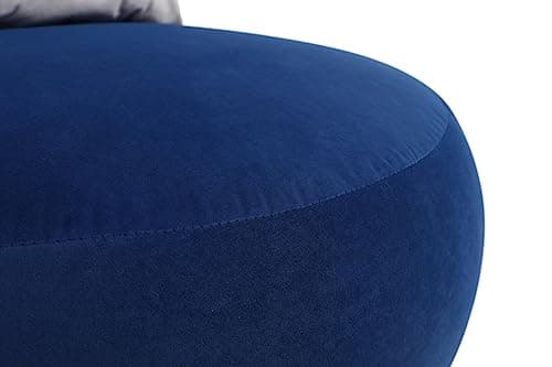 Fabric Swivel Accent Chair with Gold Metal Base, Navy Color