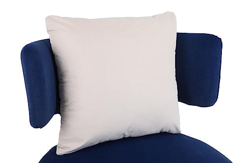 Fabric Swivel Accent Chair with Gold Metal Base, Navy Color