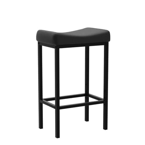 HOOBRO Black Saddle Bar Stools, Set of 2, Counter Height, Kitchen & Dining Room