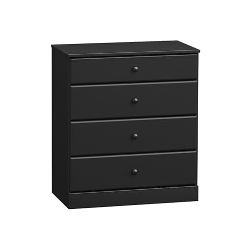 Prepac Astrid 4-Drawer Dresser, Black, BDBR-0401-1