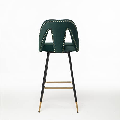 i-POOK Velvet Upholstered Counter Height Bar Stools Set of 2