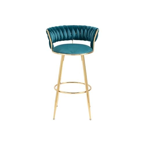 Velvet Bar Stools Set of 2, 35 Height with Back and Footrest, Modern Kitchen Chairs for Pub Bar Cafe Home