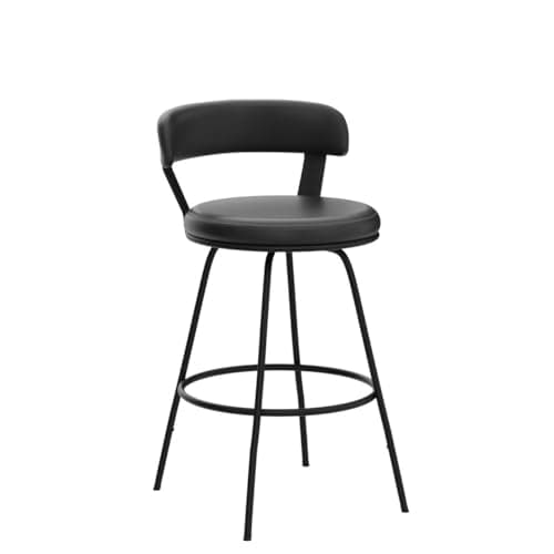 2-Piece Swivel Bar Stool Set, 30" Counter Height, Grey PU Leather, Kitchen & Living Room