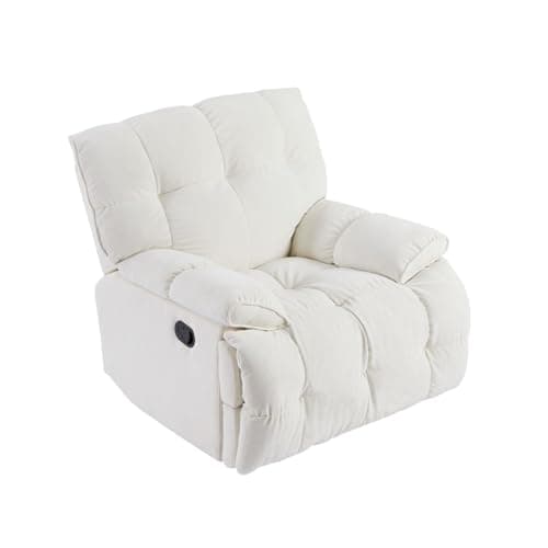 i-POOK Oversized Swivel Recliner Chair with Footrest, Cream