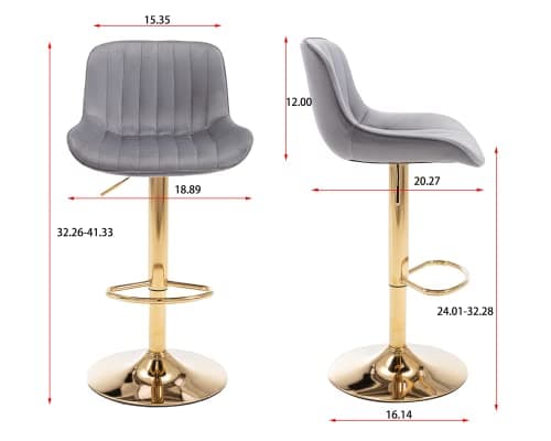 Adjustable Swivel Bar Stools Set of 2 with Back and Footrest, Navy Color