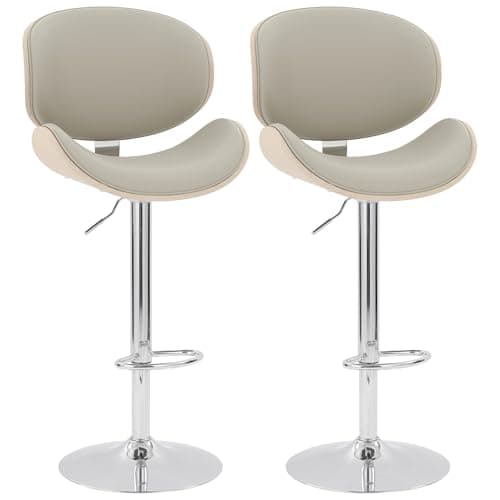 Civama Set of 4 Black PU Bar Stools with Footrest for Kitchen Island