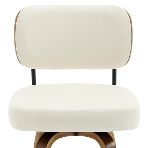 Mid Century Modern 4-Piece Swivel Bar Stool Set, 26" Faux Leather Cream White