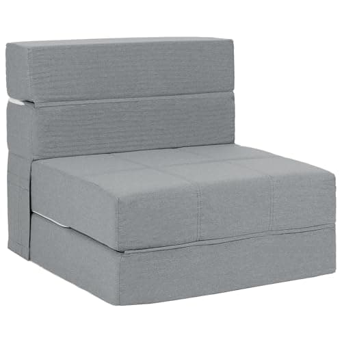 Light Green Corduroy Twin Foldable Memory Foam Sofa Bed with Back Support