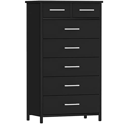 IKENO Industrial-Styled 7 Drawer Dresser with Metal Frame, Large Clothes Cabinet for Bedroom