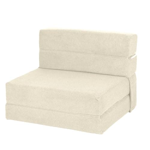 Light Green Corduroy Twin Foldable Memory Foam Sofa Bed with Back Support
