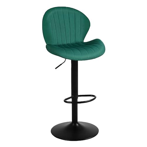 4 Modern Velvet Swivel Barstools for Kitchen Island, Height Adjustable, Black
