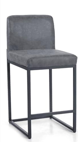 Sophia & William Light Grey PU Bar Stools Set of 4, Modern Counter Height