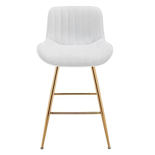Sidanli Gold Legs Bar Stools Set of 2, Velvet 24inch Kitchen Island Barstools
