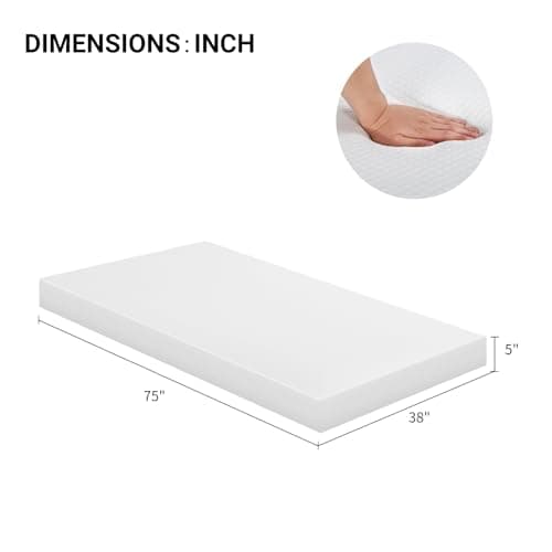 CertiPUR-US Certified 5 Inch Gel Memory Foam Mattress - Cool Sleep, Pressure Relief