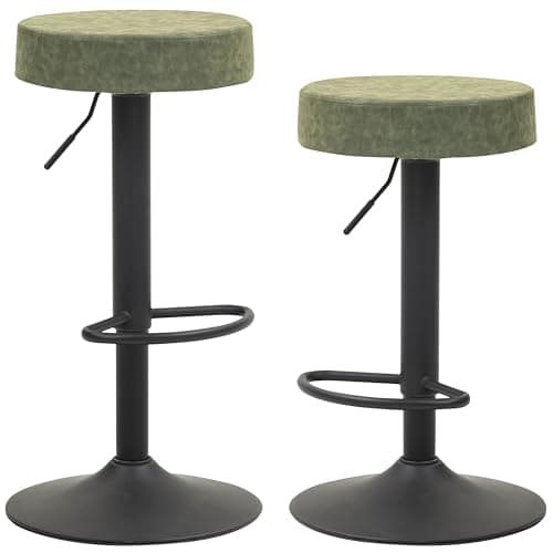 Finnhomy Counter Height Swivel Bar Stool Set with Footrest & Backless