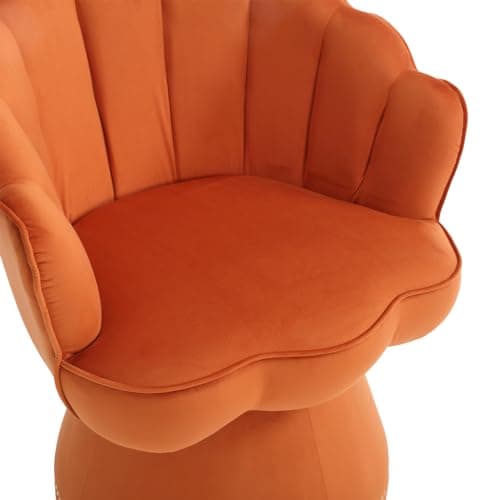Modern Velvet Swivel Barrel Chair for Living Room, Bedroom, Hotel in Orange